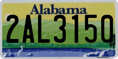 AL license plate 2AL3150