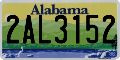 AL license plate 2AL3152