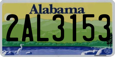 AL license plate 2AL3153