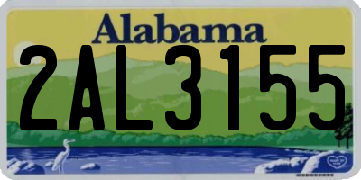 AL license plate 2AL3155