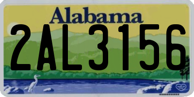 AL license plate 2AL3156