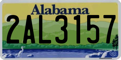 AL license plate 2AL3157