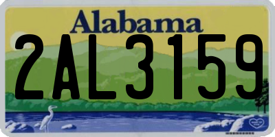 AL license plate 2AL3159