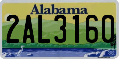 AL license plate 2AL3160