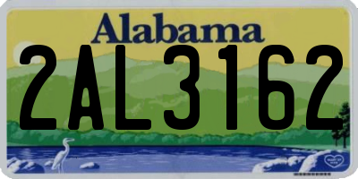 AL license plate 2AL3162