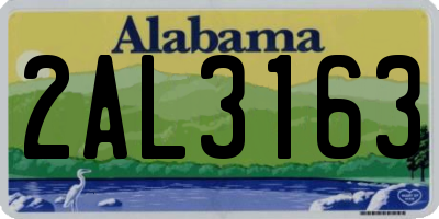 AL license plate 2AL3163