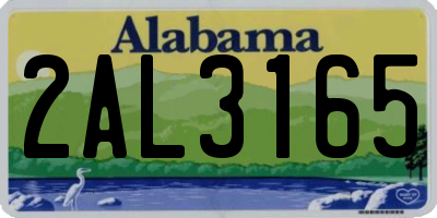 AL license plate 2AL3165
