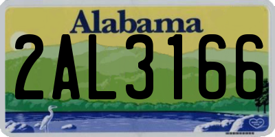AL license plate 2AL3166