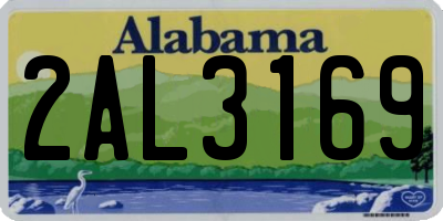AL license plate 2AL3169