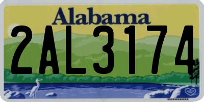 AL license plate 2AL3174
