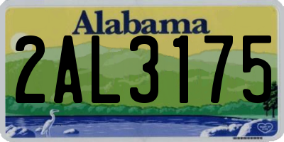 AL license plate 2AL3175