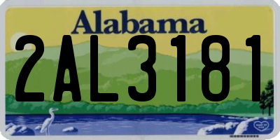 AL license plate 2AL3181