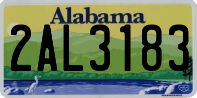 AL license plate 2AL3183