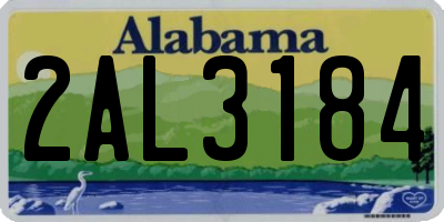 AL license plate 2AL3184