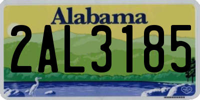AL license plate 2AL3185