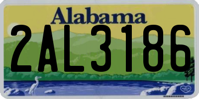 AL license plate 2AL3186