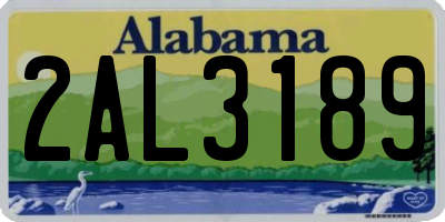 AL license plate 2AL3189