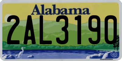 AL license plate 2AL3190