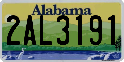AL license plate 2AL3191