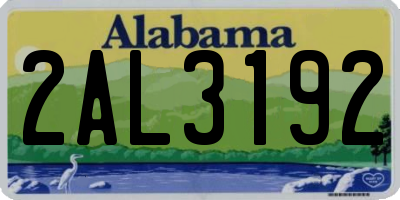 AL license plate 2AL3192