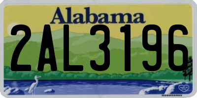 AL license plate 2AL3196
