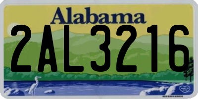 AL license plate 2AL3216