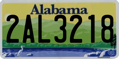 AL license plate 2AL3218