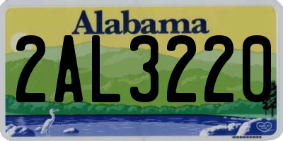 AL license plate 2AL3220