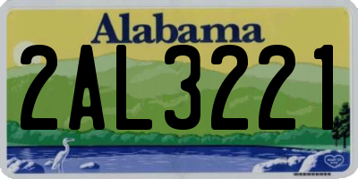 AL license plate 2AL3221