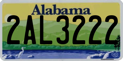 AL license plate 2AL3222