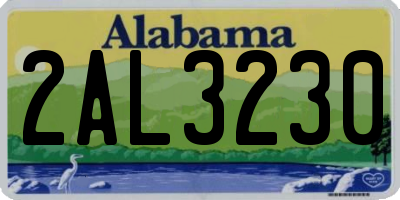 AL license plate 2AL3230