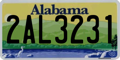AL license plate 2AL3231
