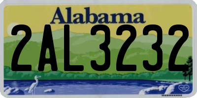 AL license plate 2AL3232