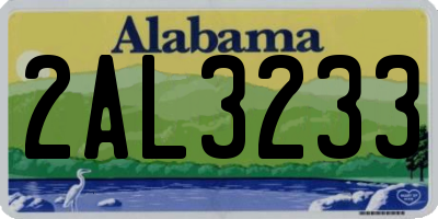 AL license plate 2AL3233