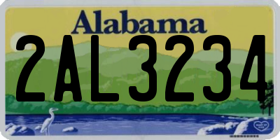 AL license plate 2AL3234