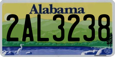 AL license plate 2AL3238