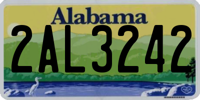 AL license plate 2AL3242