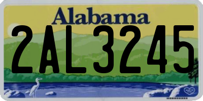 AL license plate 2AL3245