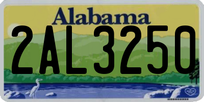 AL license plate 2AL3250