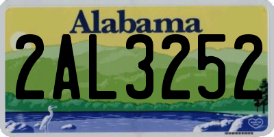 AL license plate 2AL3252