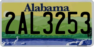 AL license plate 2AL3253
