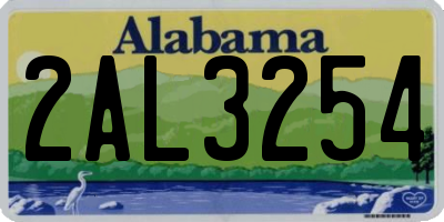 AL license plate 2AL3254