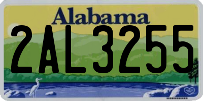 AL license plate 2AL3255