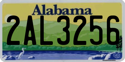 AL license plate 2AL3256