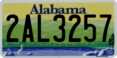 AL license plate 2AL3257