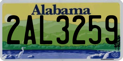 AL license plate 2AL3259