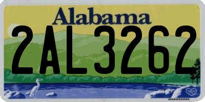 AL license plate 2AL3262