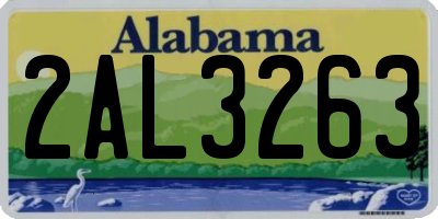 AL license plate 2AL3263