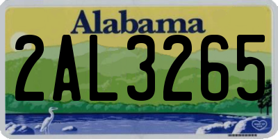 AL license plate 2AL3265