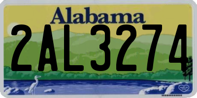 AL license plate 2AL3274